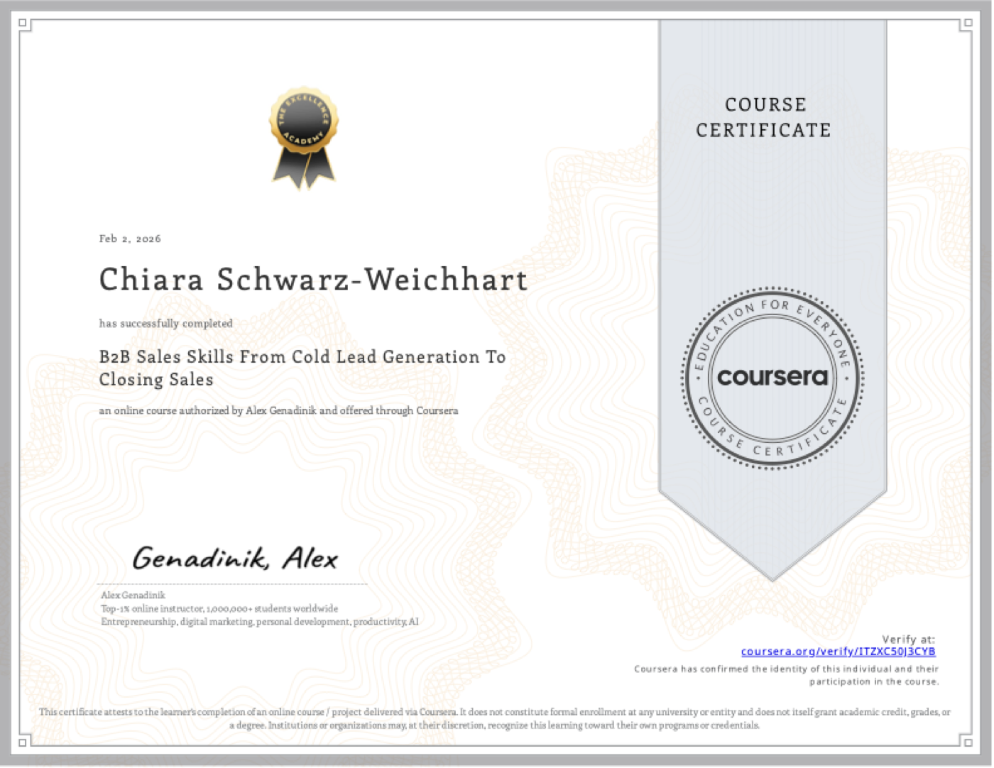 Business Development Certificate 2